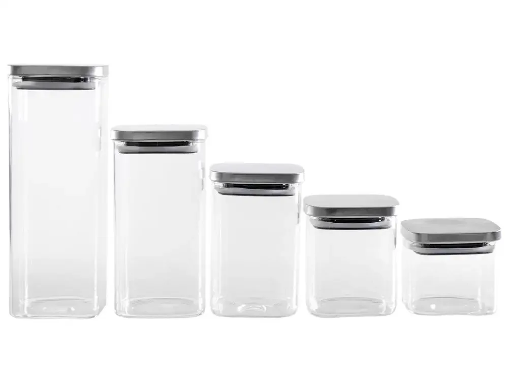 Square Glass Food Storage Set - 5 Pieces